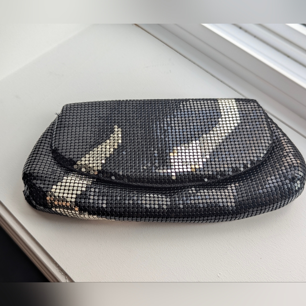Felix Rey New York Metal Mesh Snake Clutch Y2K Evening Bag Black Silver Gold